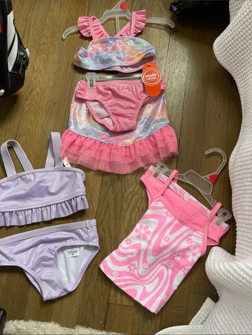 wonder nation Pink & Pastel Mermaid Ruffle Bikini Set plus 2 other bikini sets!!